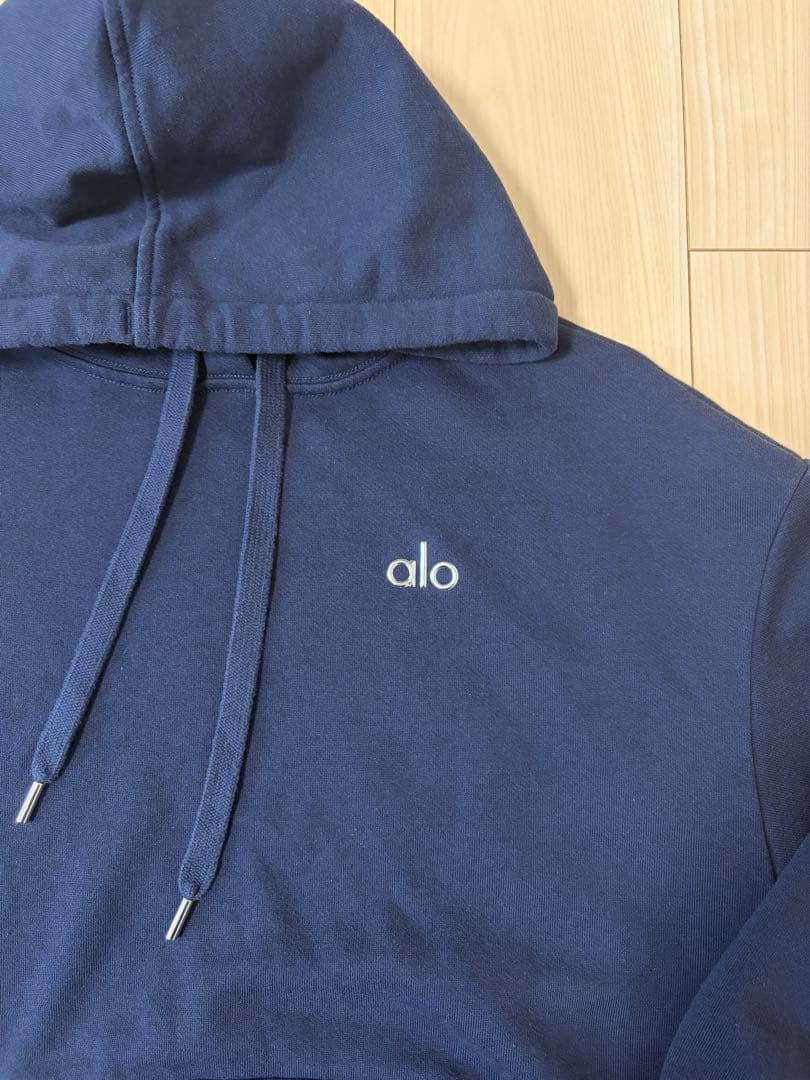alo yoga Accolade フーディー XS パーカー ネイビー