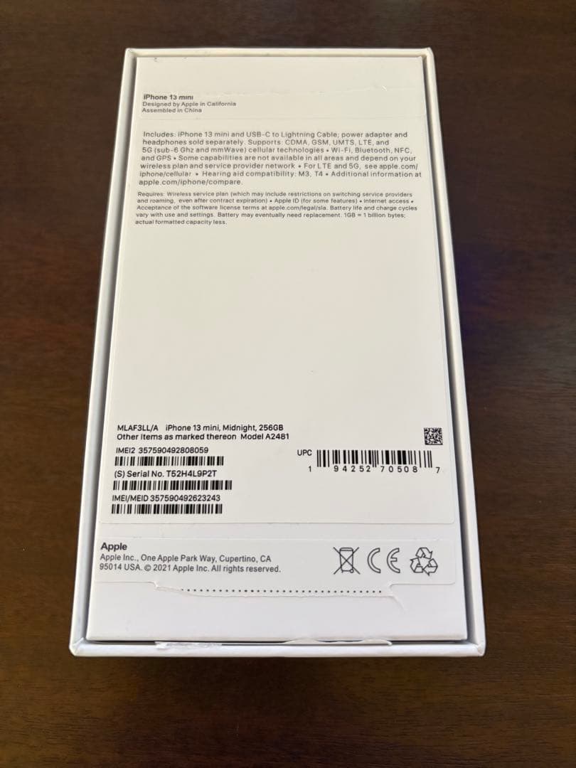 iPhone 13 mini 256GB ミッドナイト 米国版