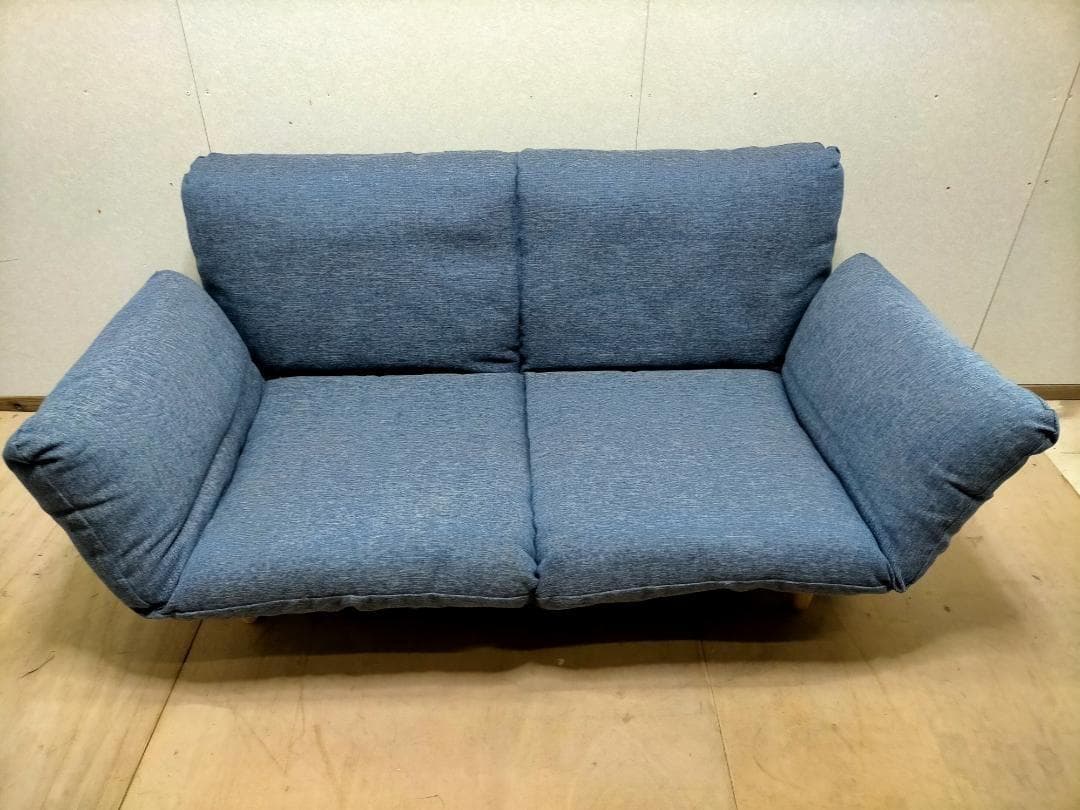 2人掛けソファ　リクライニング　ローソファ　ソファーベッド　250206-1