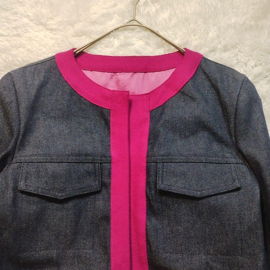 【極美品】FENDI　ノーカラーデニムジャケット　やまとなでしこ　松嶋菜々子さん