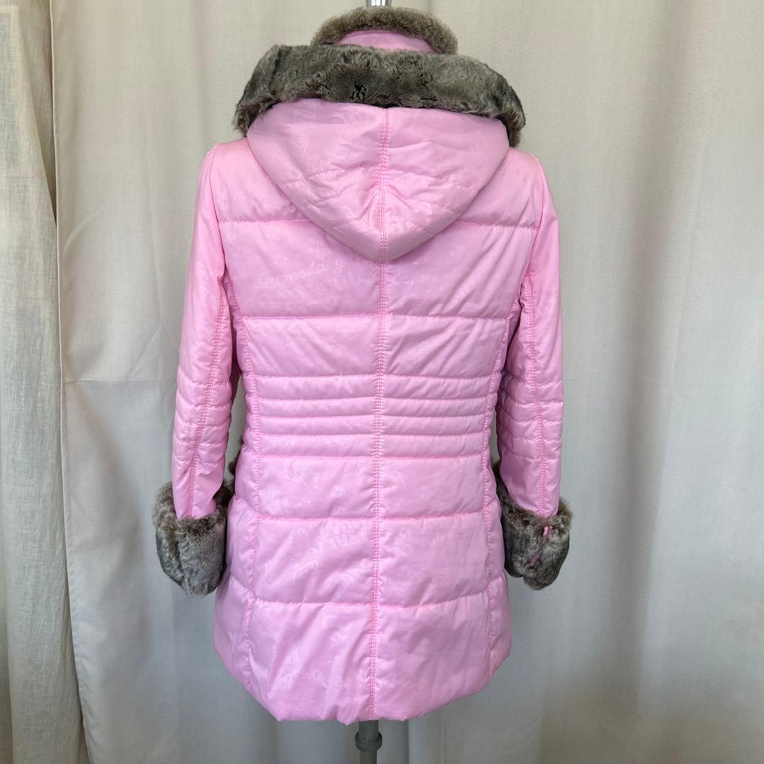ピンク フード付きコート