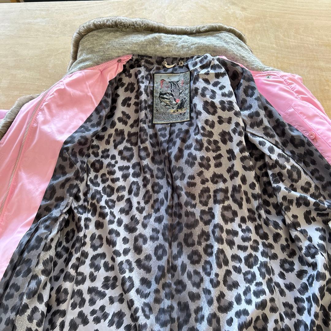 ピンク フード付きコート