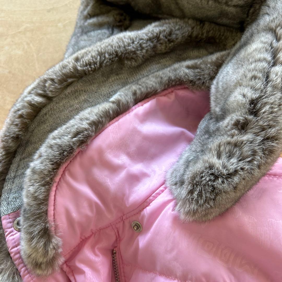 ピンク フード付きコート