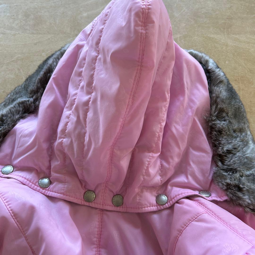 ピンク フード付きコート