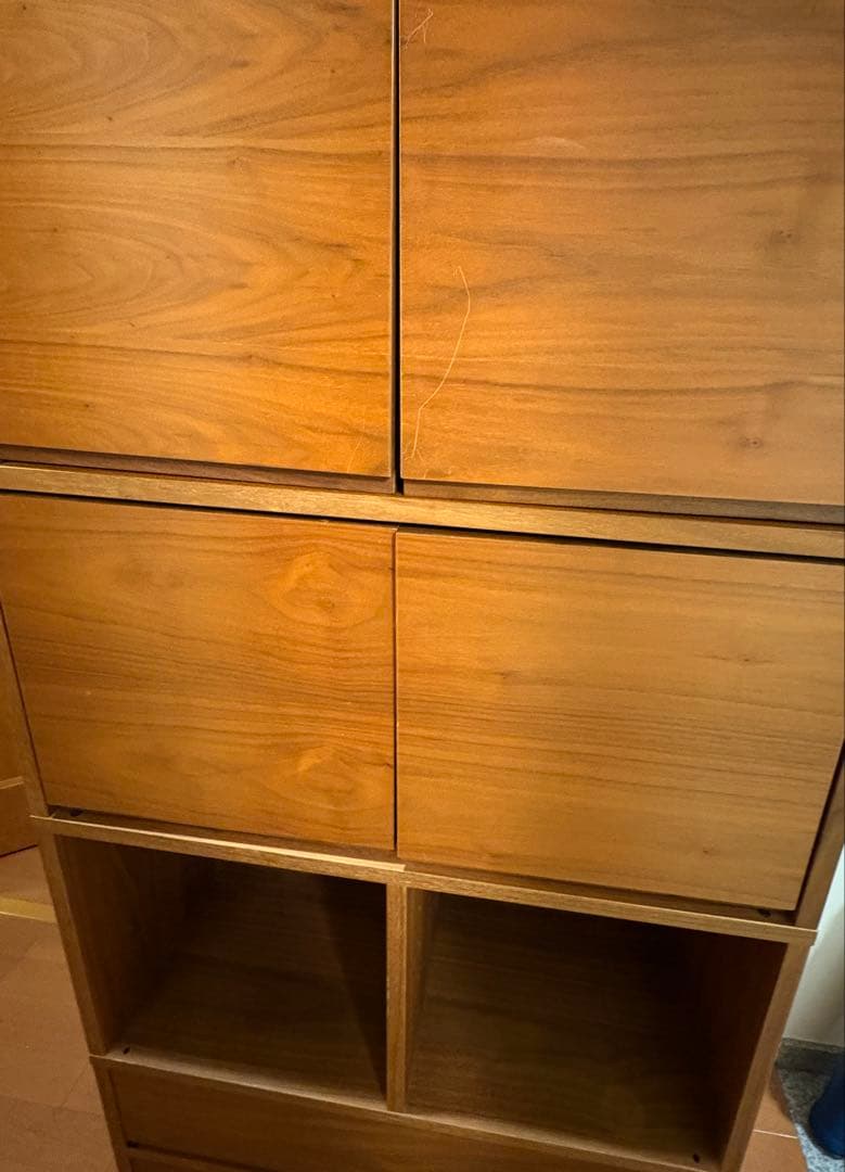 無印良品　スタッキングキャビネット　オーク材　ウォールナット