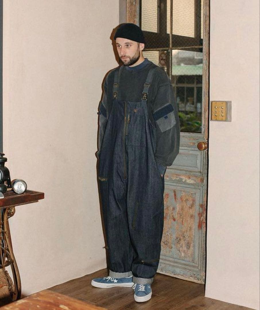 464クラブスタボーン　ダークデニム オーバーオール