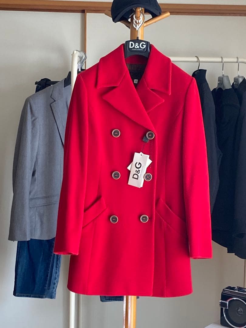 D&GDOLCHE&GABBANAROSSOピーコートmade in italy