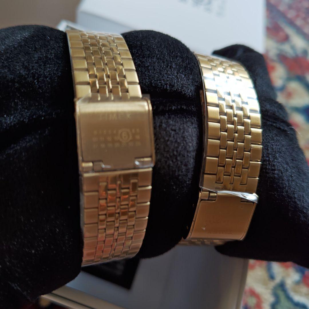 MM6 TIMEX ゴールド デジタル腕時計とブレスレットセット