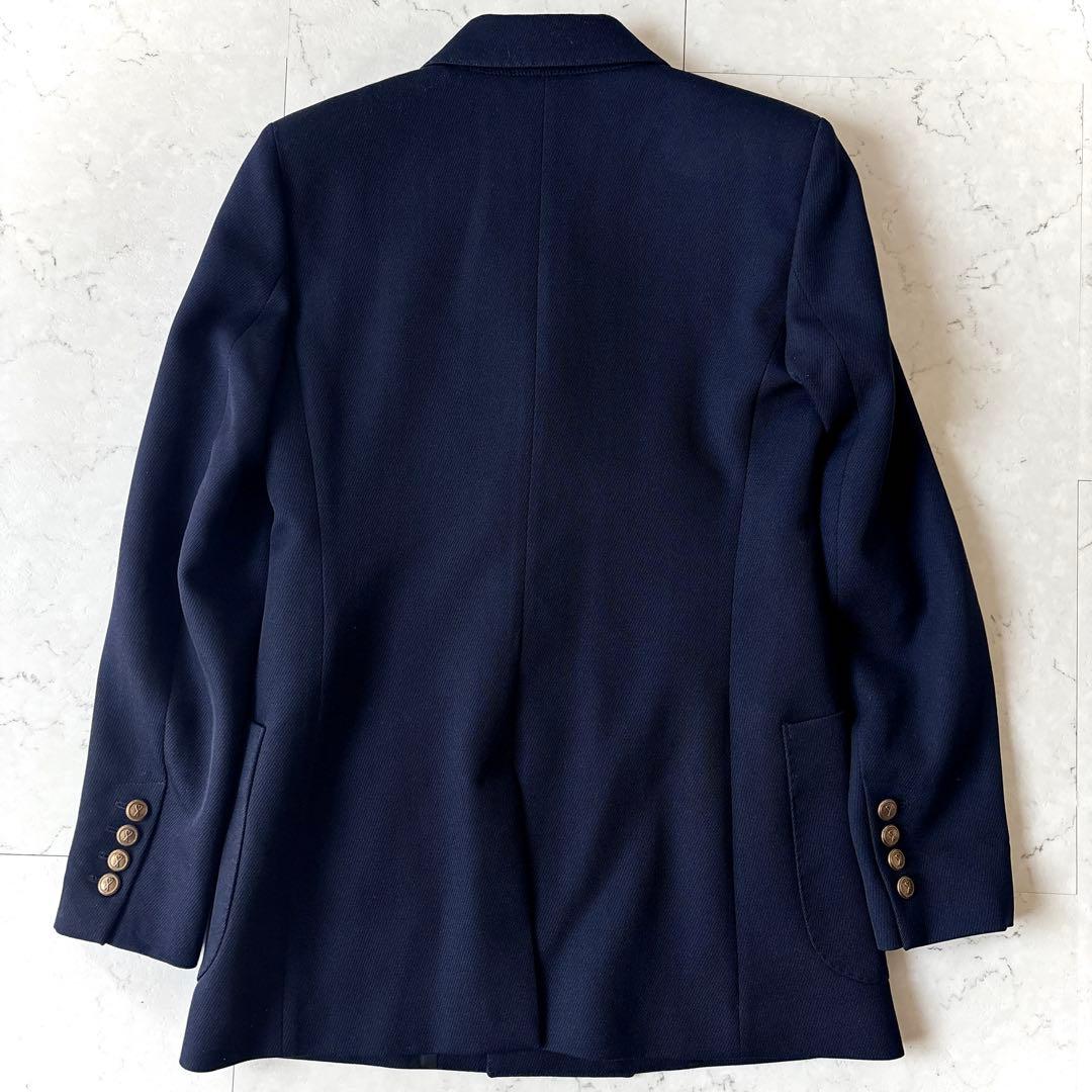 美品 アミパリス ハート金ボタン ダブル テーラードジャケット ブレザー 紺ブレ