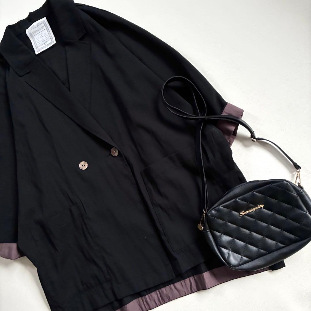 ◆未使用級◆ビアズリー◆2.6万◆シアードルマンジャケット◆黒◆大きいサイズ感◆