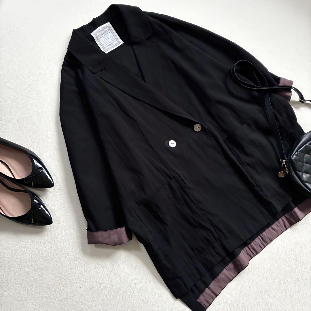 ◆未使用級◆ビアズリー◆2.6万◆シアードルマンジャケット◆黒◆大きいサイズ感◆