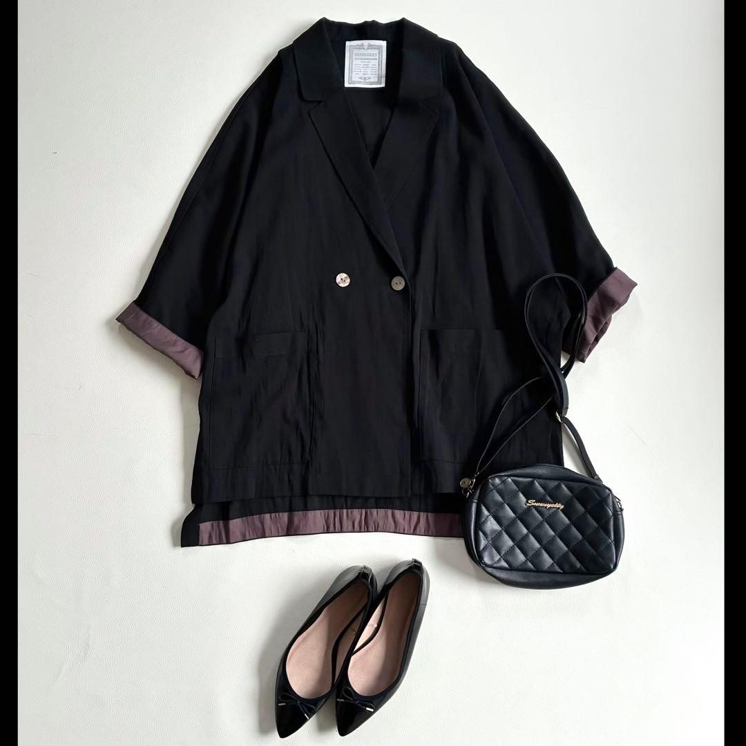 ◆未使用級◆ビアズリー◆2.6万◆シアードルマンジャケット◆黒◆大きいサイズ感◆