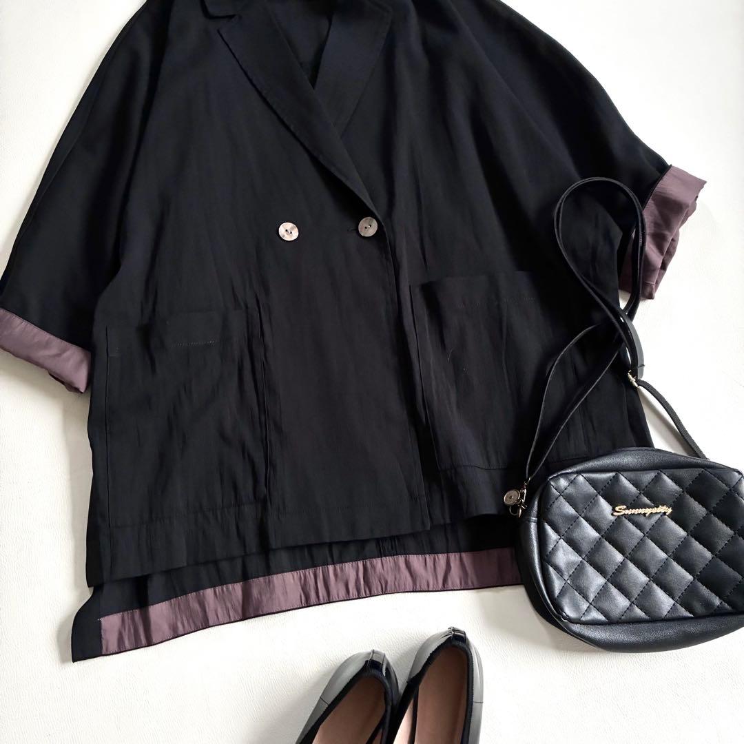 ◆未使用級◆ビアズリー◆2.6万◆シアードルマンジャケット◆黒◆大きいサイズ感◆