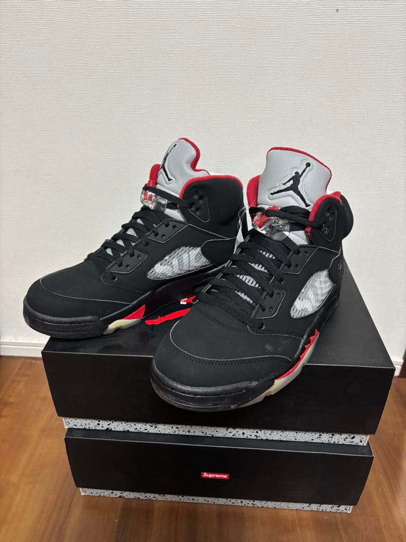 supreme Aiqt jordan 5 black 27cm シュプリーム