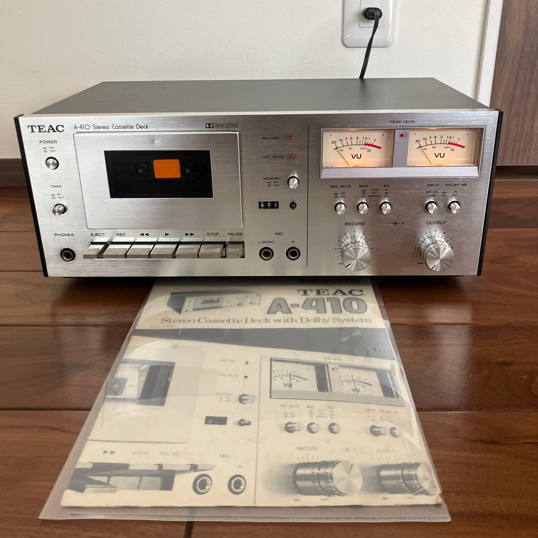 TEAC A-410 ティアック ステレオカセットデッキ 稼働品 取扱説明書付き