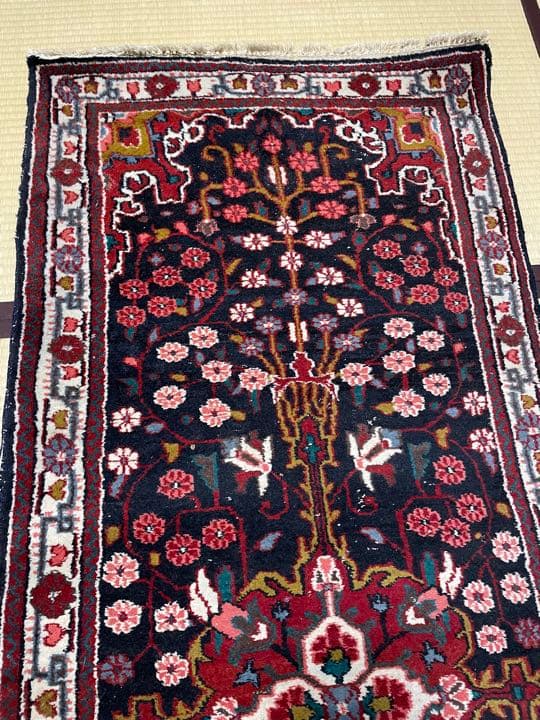 大幅値下げ‼️ヴィンテージ手織りペルシャ絨毯アンティークキッチンランナーマット