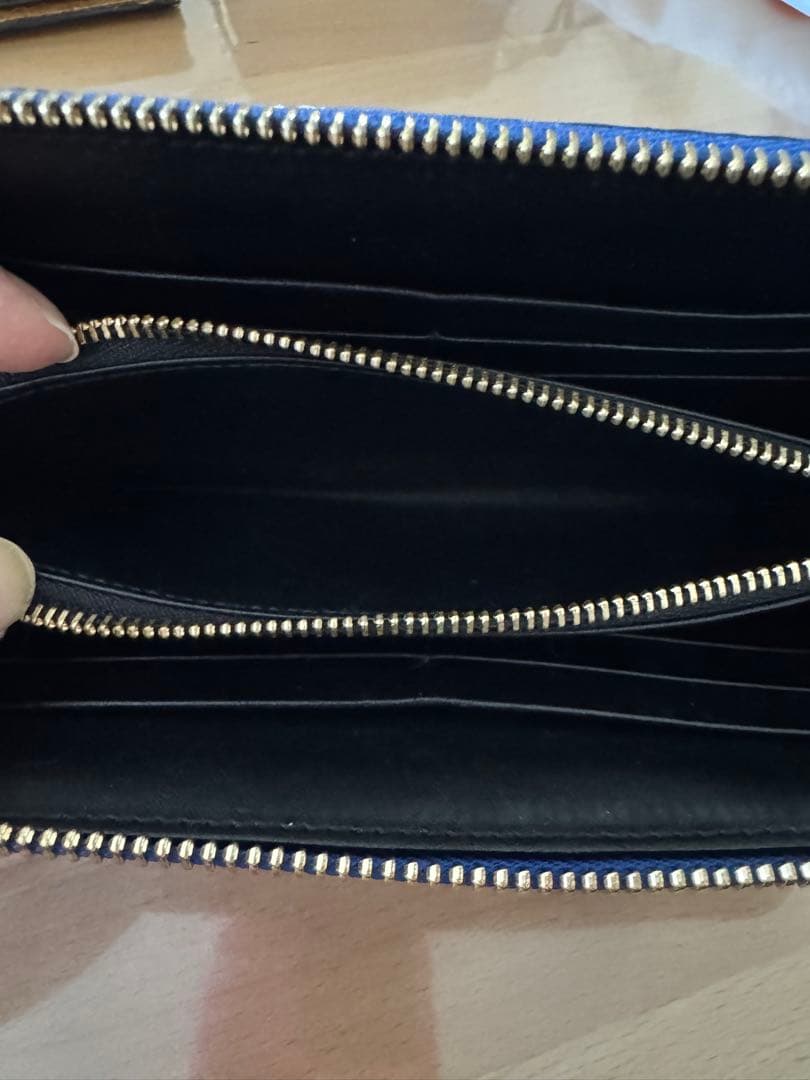 LOEWE レザー長財布 青