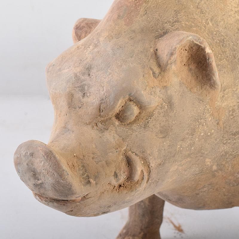 cafe-abakan　中国　加彩　豚俑　陶俑　置物　N　8950AE