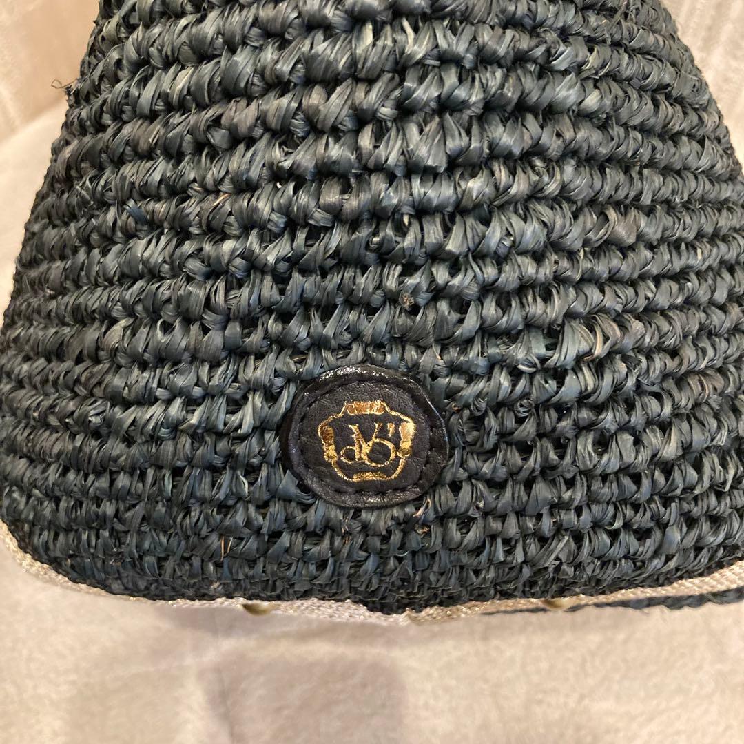 美品　ヴィオラドーロ　ラフィア　タッセル　かごバッグ　SANDRO 黒