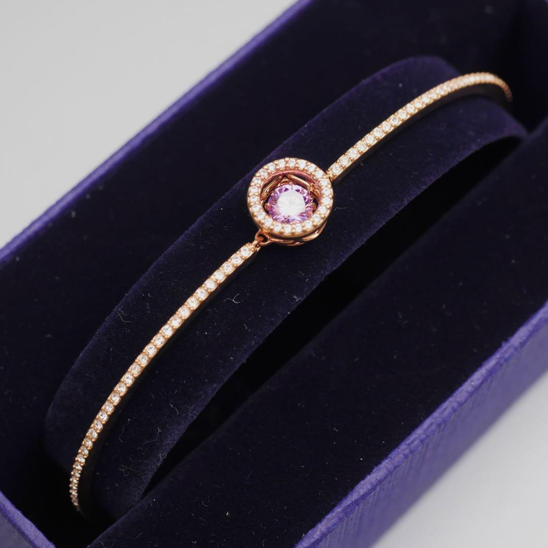 a*e様 Swarovski スワロフスキー Una パープル バングル 箱付