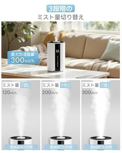 加湿器 卓上 小型 大容量 5L【冬新登場・知能恒湿】 超音波式 ハイ_corg