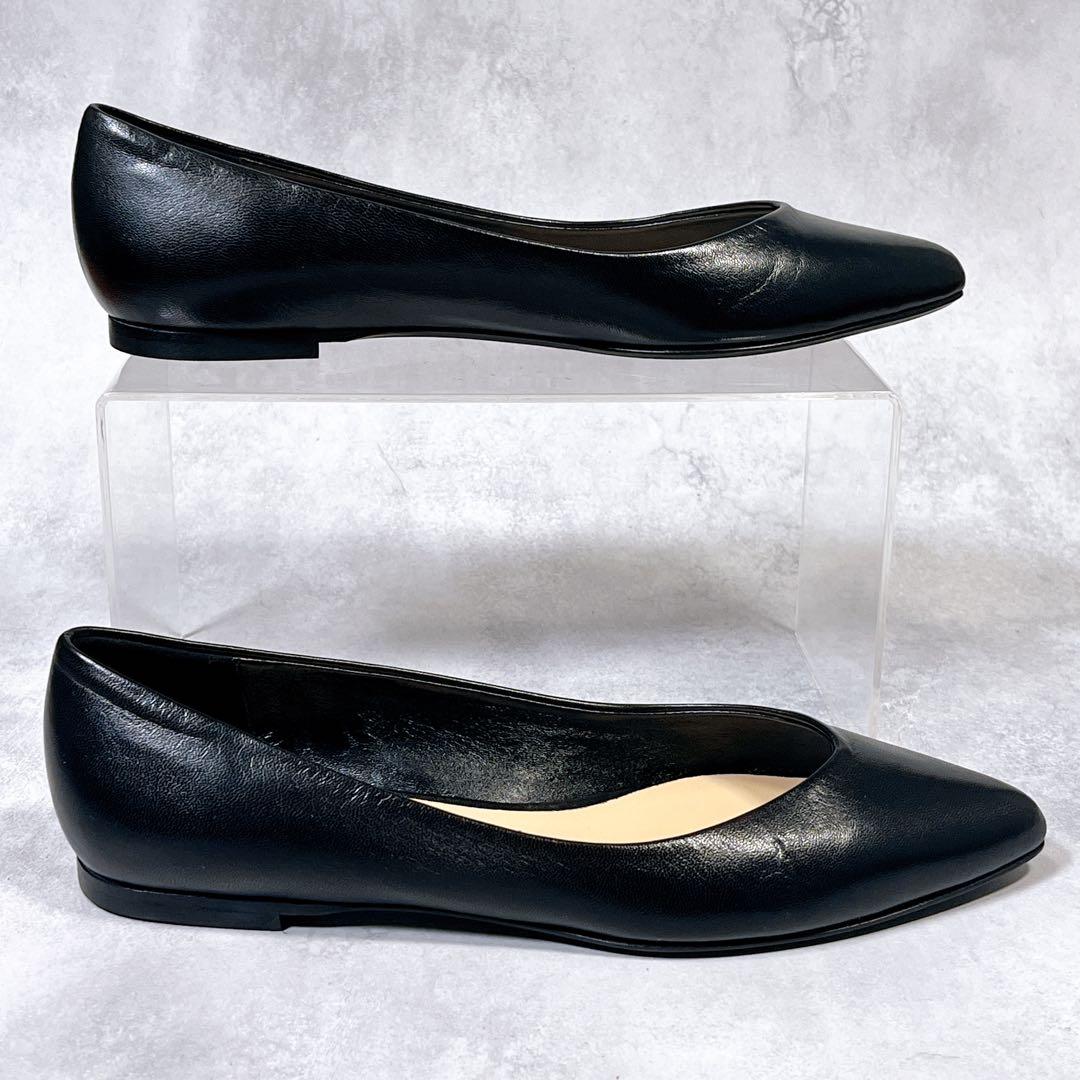☆未使用級☆【ファビオルスコーニ】フラットシューズ (37) 現行　レザー　黒
