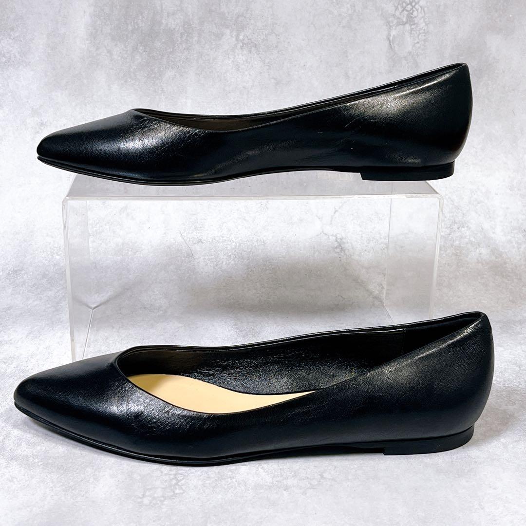 ☆未使用級☆【ファビオルスコーニ】フラットシューズ (37) 現行　レザー　黒