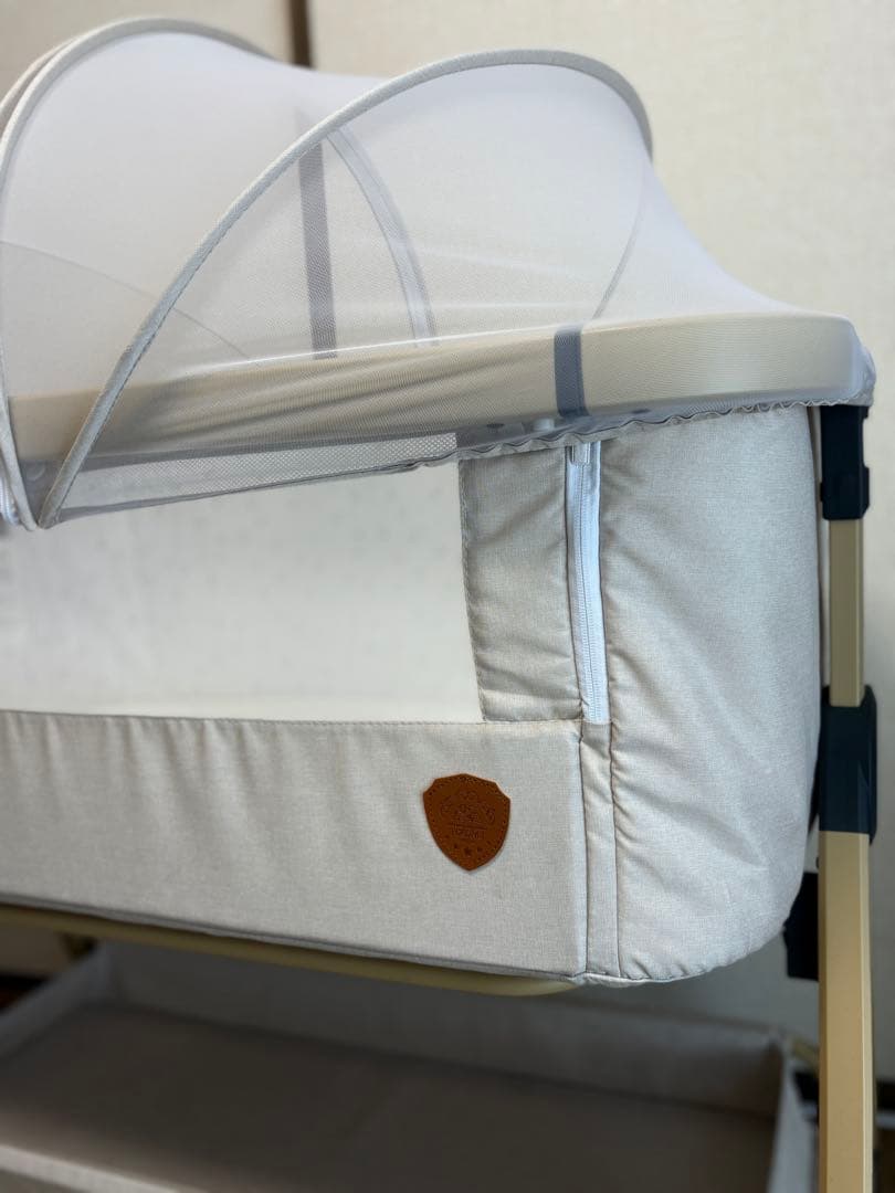 【美品】HZDMJベビーベット 移動可能・持ち運び・折りたたみOK 添い寝ベッド