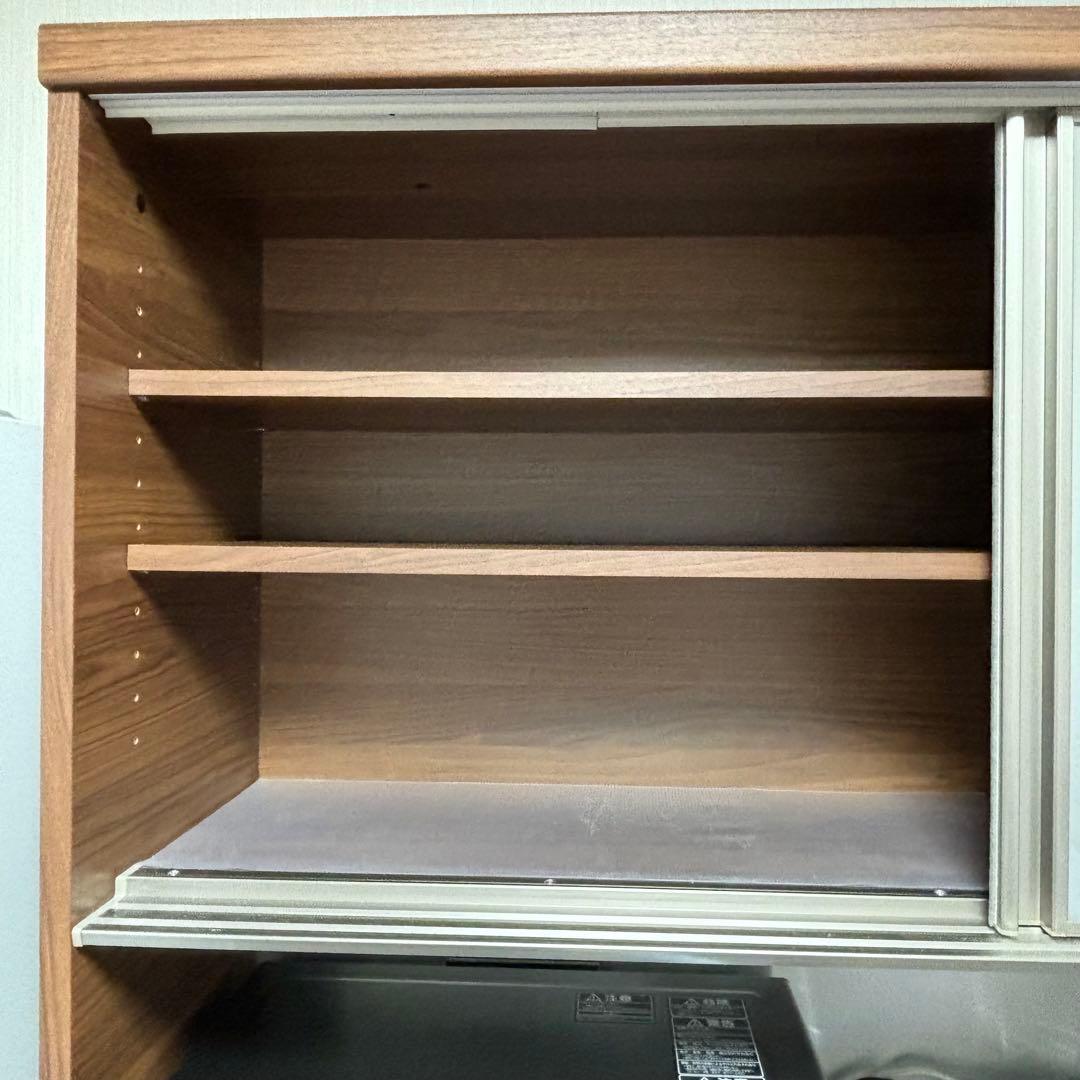 パモウナ キッチンボード/食器棚 ウォールナット　木目