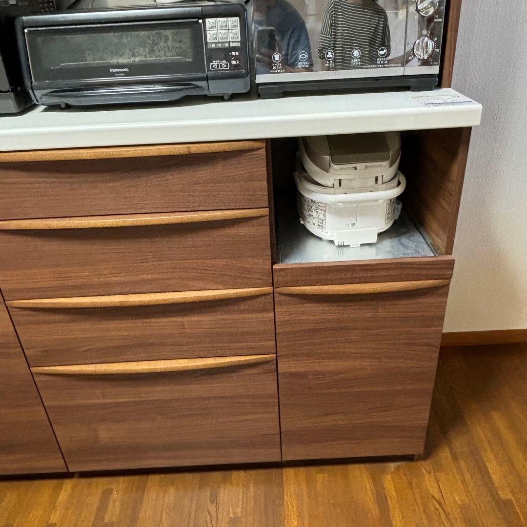 パモウナ キッチンボード/食器棚 ウォールナット　木目