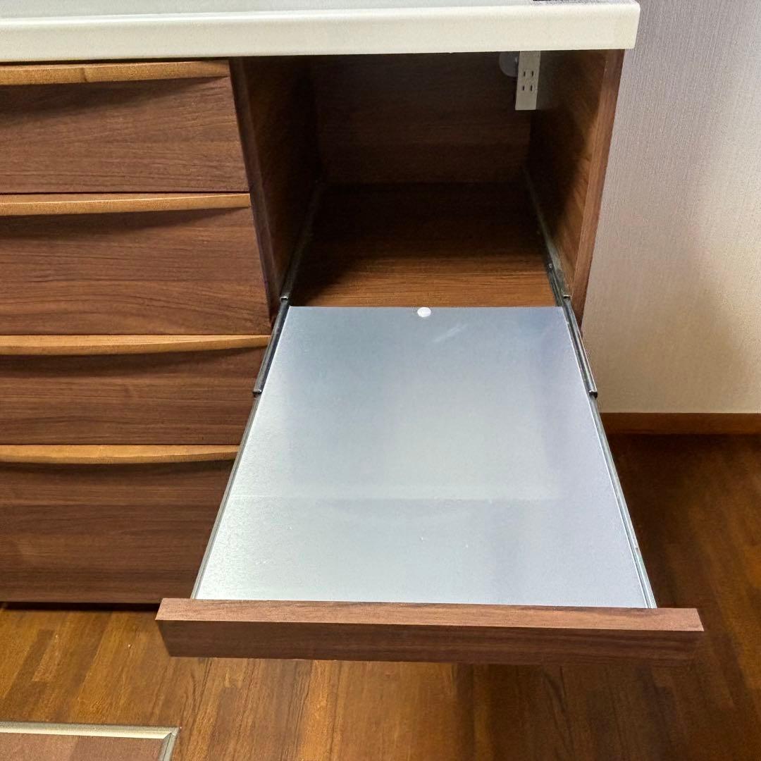 パモウナ キッチンボード/食器棚 ウォールナット　木目