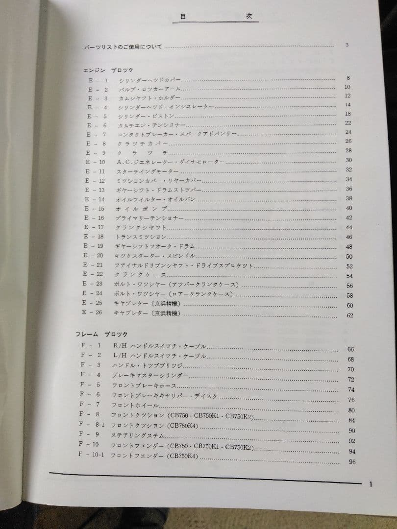 ホンダ CB750 FOUR サービスマニュアル