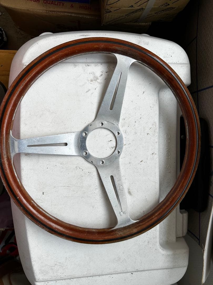 木製3スポークステアリングホイール