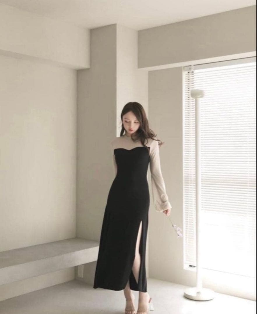 andmary fuller silky dress ブラック