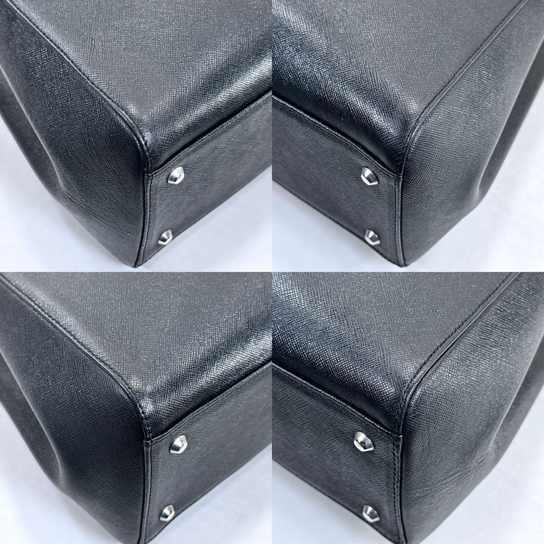 【極美品】バーバリー トートバッグ サフィアーノレザー ノバチェック 手提げ 黒