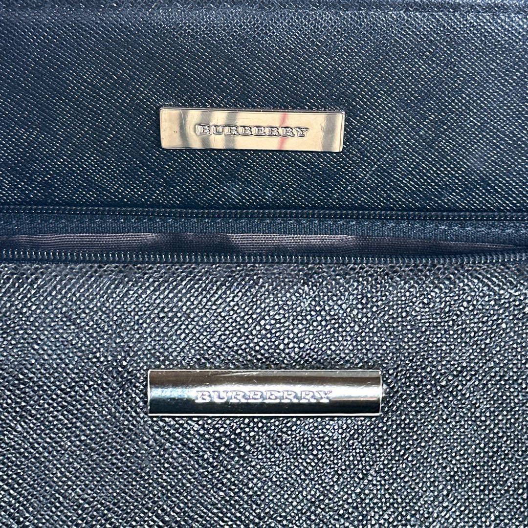 【極美品】バーバリー トートバッグ サフィアーノレザー ノバチェック 手提げ 黒