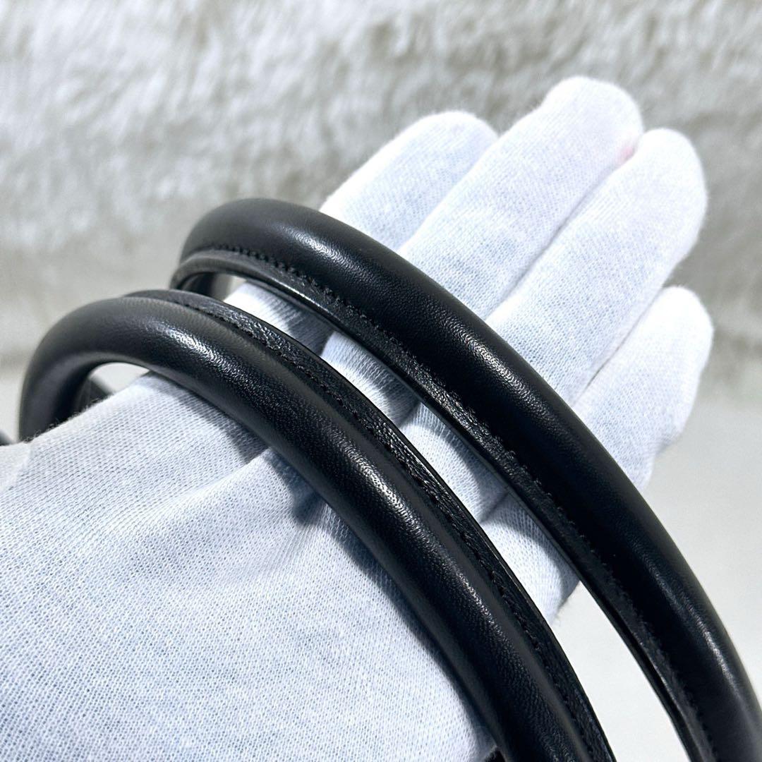 【極美品】バーバリー トートバッグ サフィアーノレザー ノバチェック 手提げ 黒