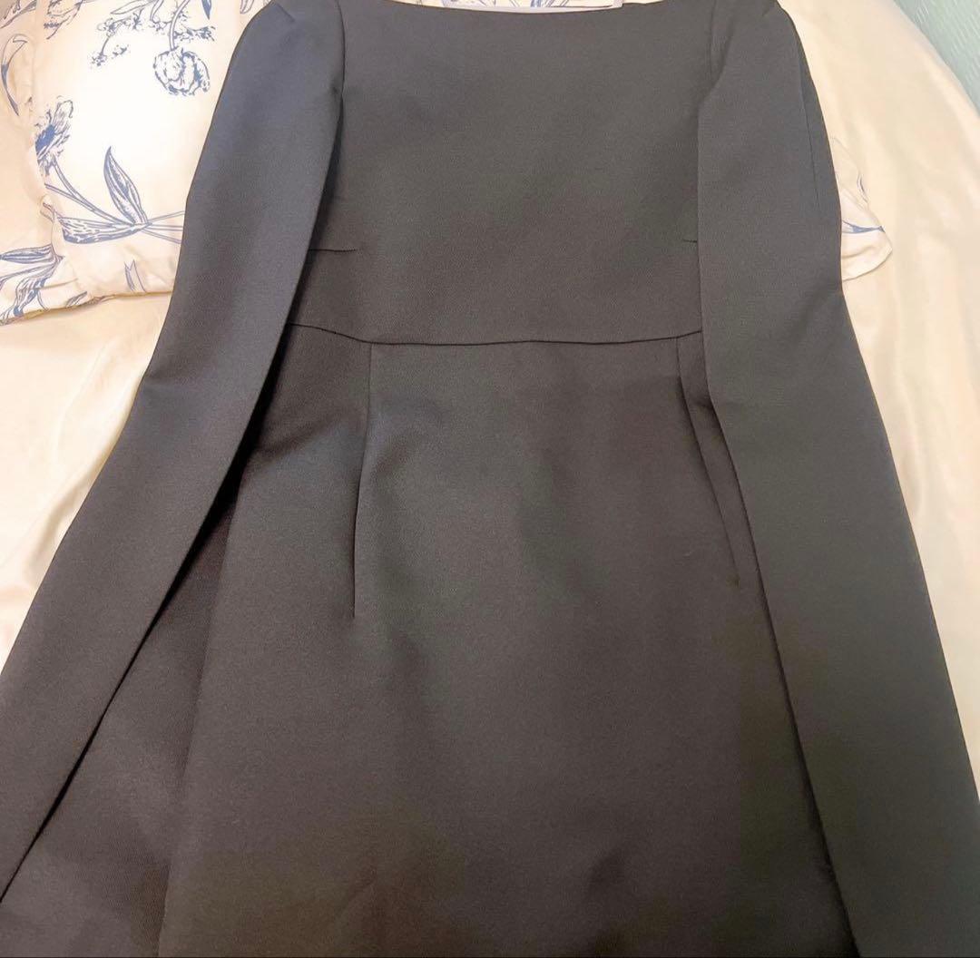 【美品】CELFORD セルフォード トリプルクロスケープドレス ブラック 36