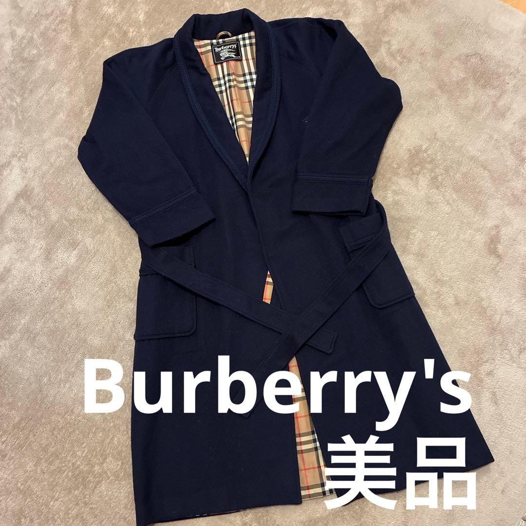 [極美品]バーバリー　ガウンコート　カシミア混　メンズMサイズ　ノバチェック