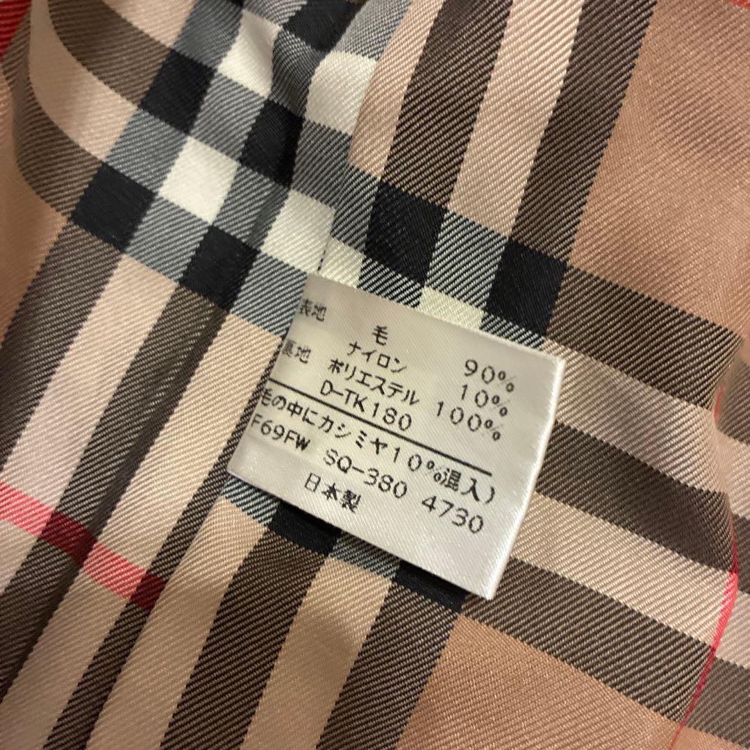 [極美品]バーバリー　ガウンコート　カシミア混　メンズMサイズ　ノバチェック