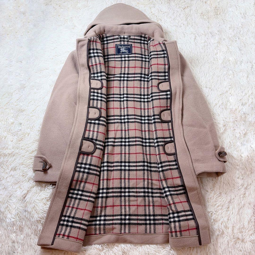 Burberrys ベージュ ノバチェックダッフルコート　フード取り外し トグル
