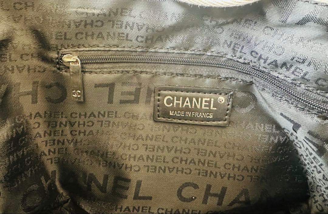 CHANELノベルティ☆肩掛けチェーントートバッグ新品キャンバス白