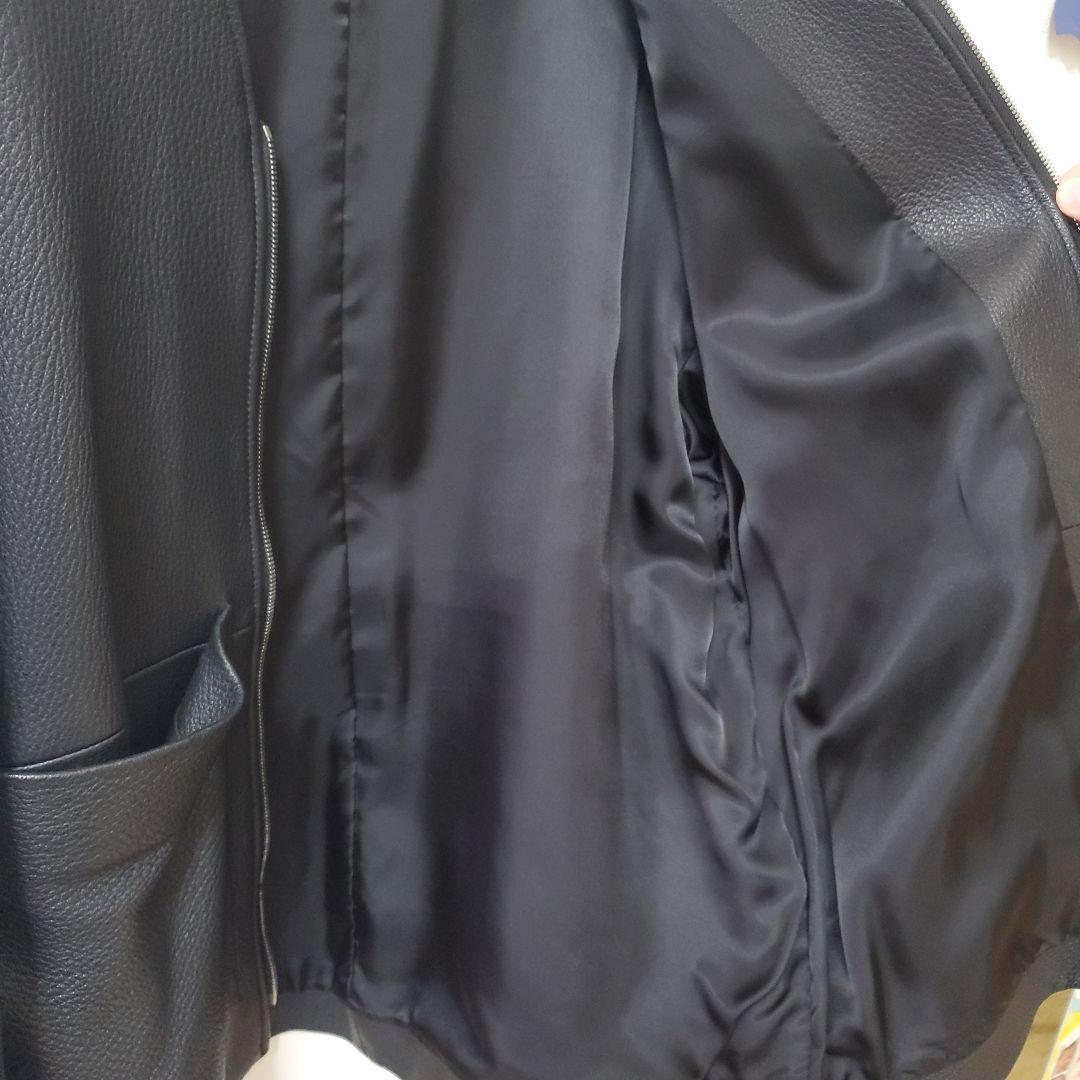 LIDNM ゴートレザーノーカラージャケット M