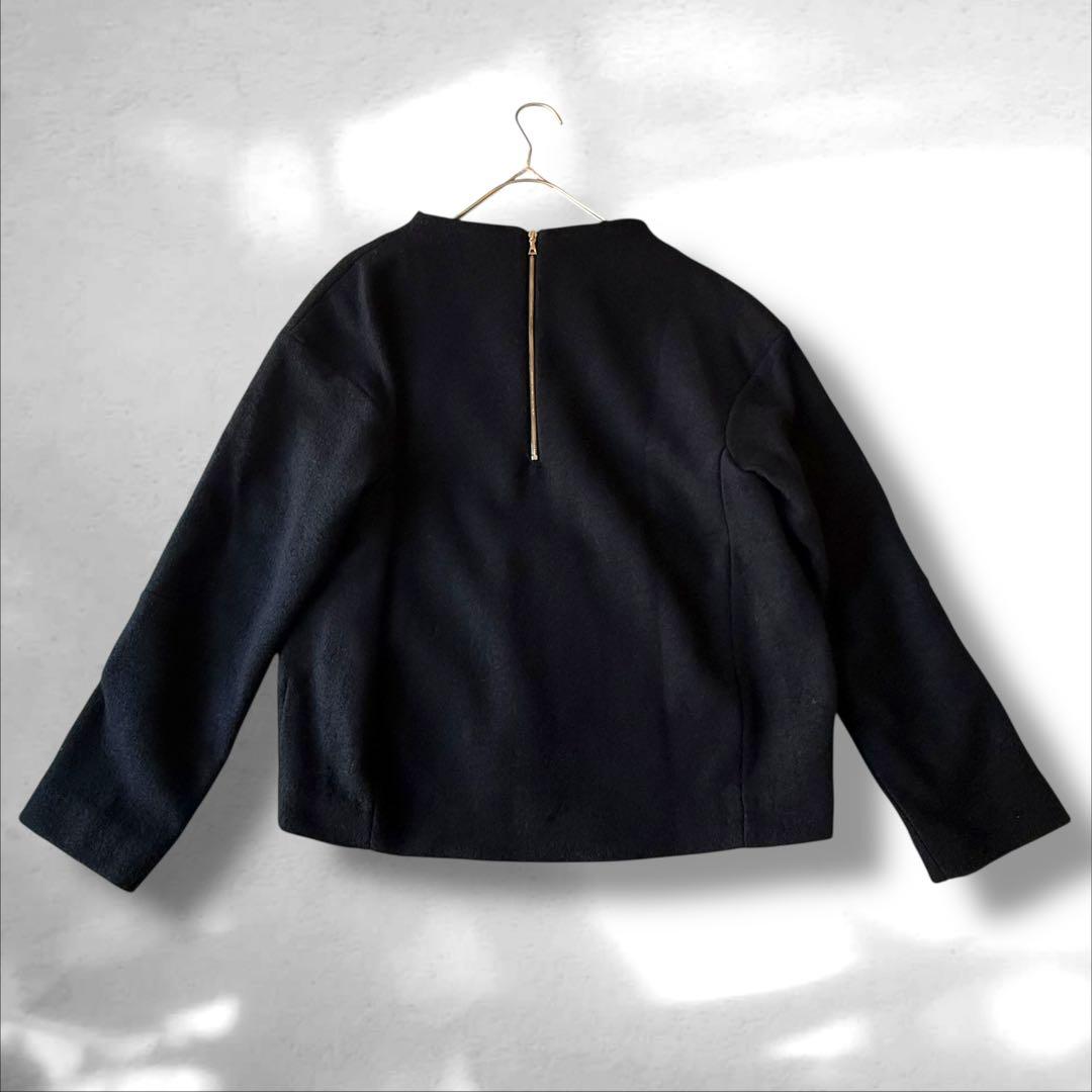 ADORE アドーア ウール　バックジップ　プルオーバー 長袖　ブラック　M