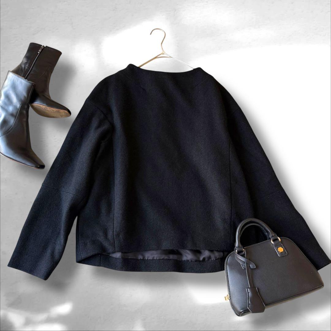 ADORE アドーア ウール　バックジップ　プルオーバー 長袖　ブラック　M