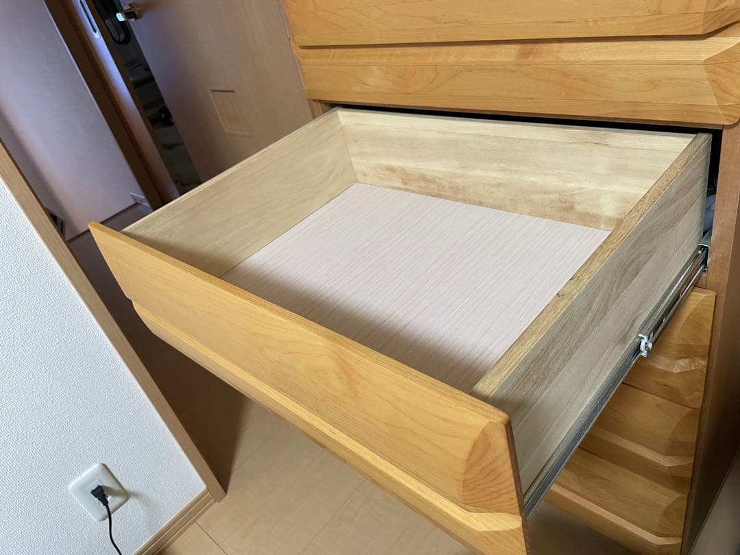 【ルンルン】天然木製 シンプルチェスト 収納力抜群