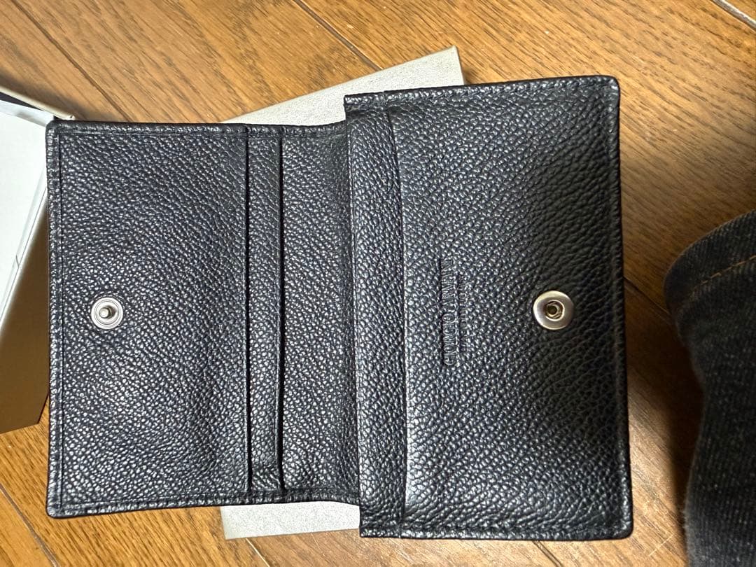 Giorgio Armani ブラックレザー 名刺入れ