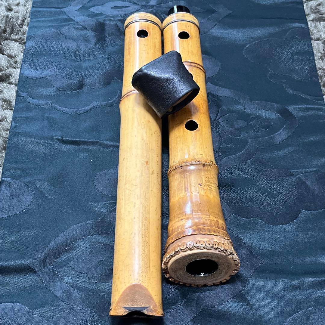 尺八 琴古流 竹治 一尺八寸管 籐巻き 銀三線 【音出し確認済み】