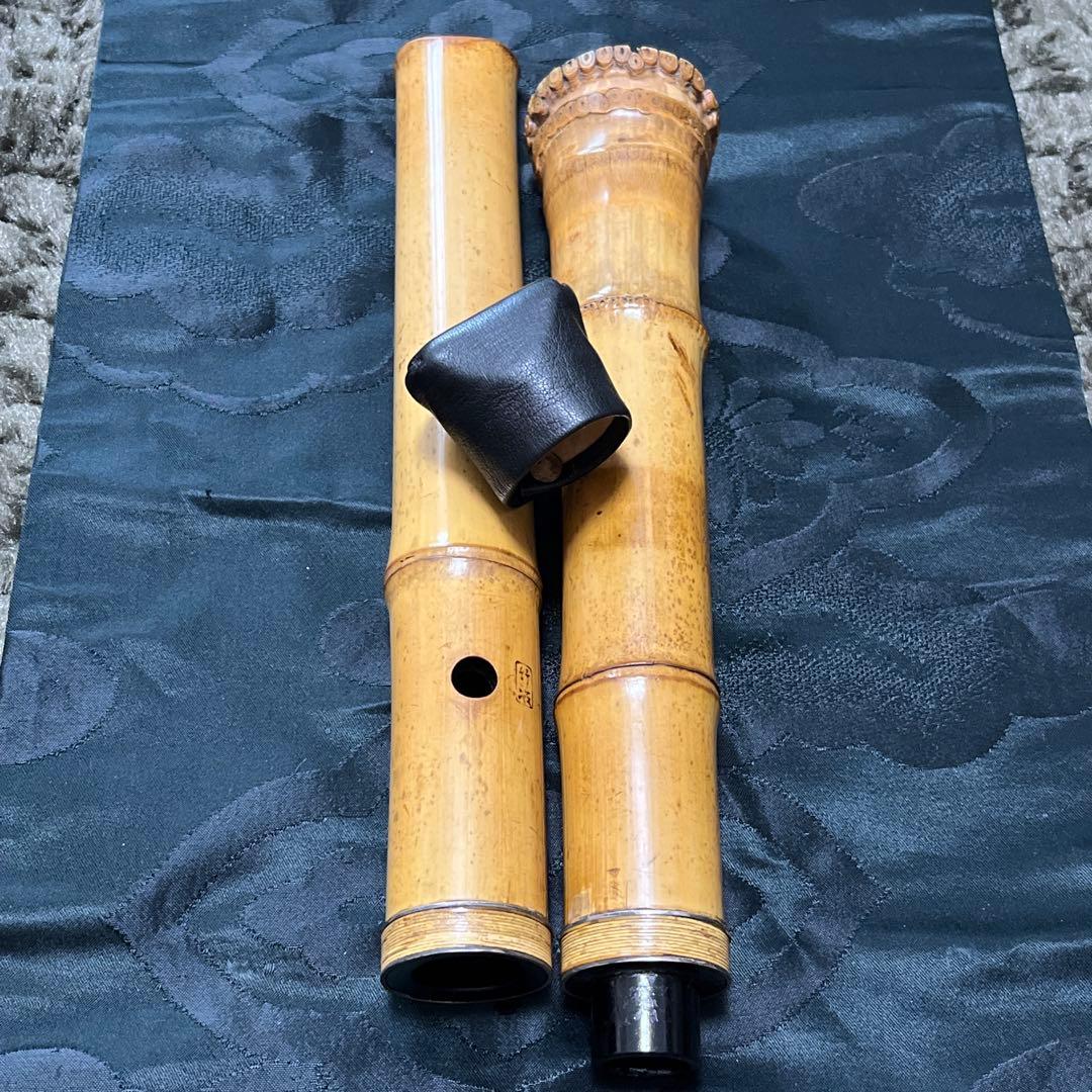 尺八 琴古流 竹治 一尺八寸管 籐巻き 銀三線 【音出し確認済み】