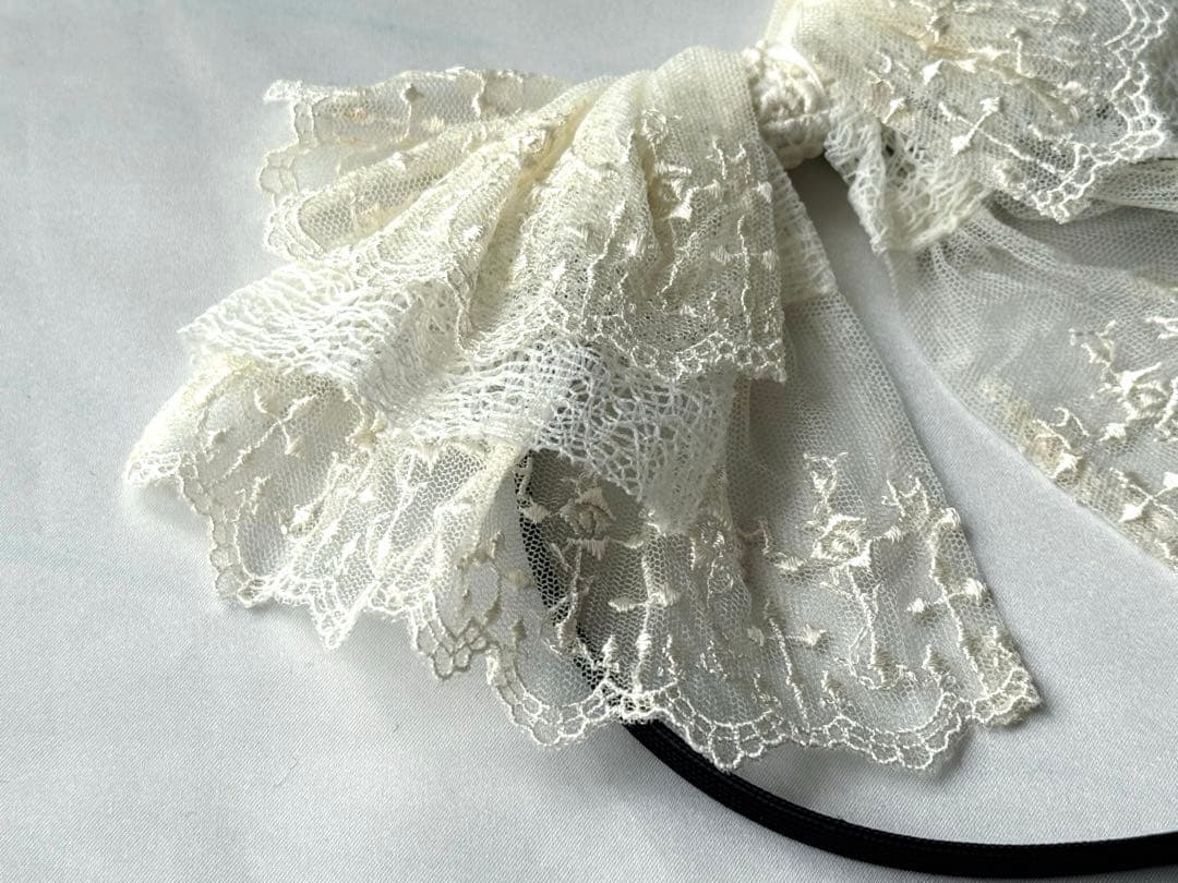 Moi-meme-Moitie♡バラ十字架レースカチューシャ モワティエ 白